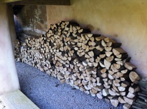 logs stored ready for burning